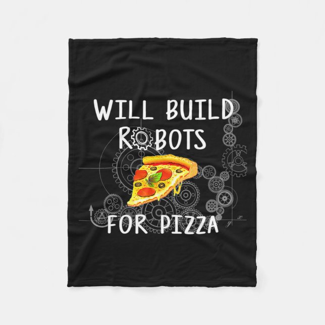 Kommer Bygga Robotar För Zza Rolig Robotik  Fleecefilt (Framsidan)