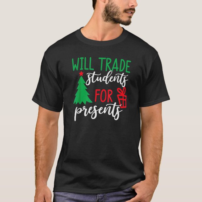 Kommer Byta Studenter Mot Presenter Julgran Jul Lä T Shirt (Framsida)