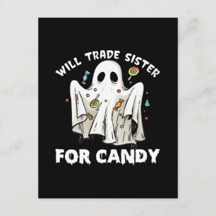 kommer byta syster mot godis söt halloween-ghost tilläggskort