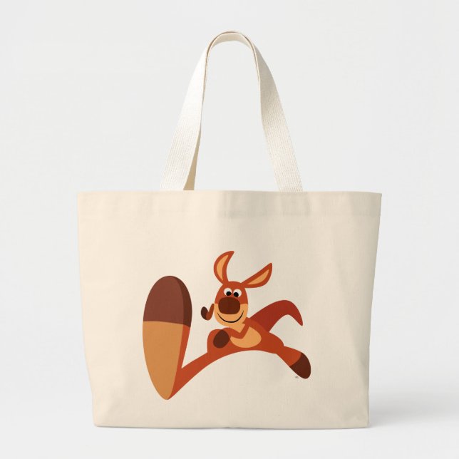 "Kommer!" Cute Tecknad Kangaroo Bag Jumbo Tygkasse (Framsidan)
