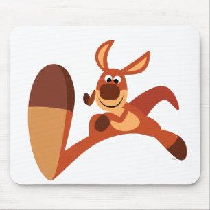 "Kommer!" Cute Tecknad Kangaroo Mousepad Musmatta