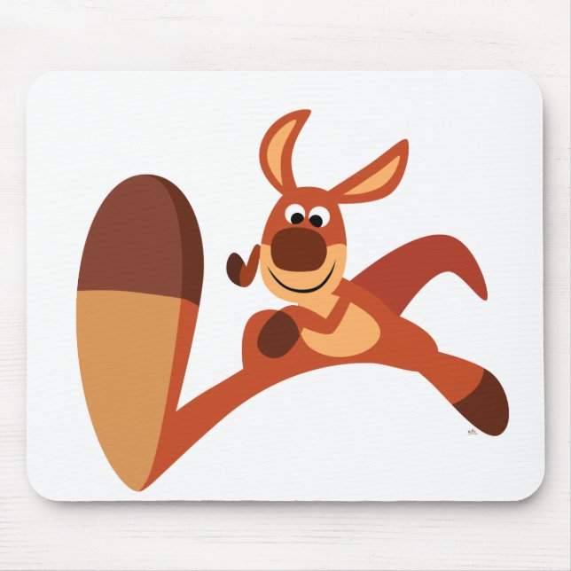 "Kommer!" Cute Tecknad Kangaroo Mousepad Musmatta (Framsidan)