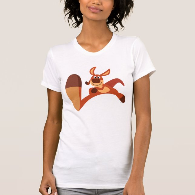 "Kommer!" Cute Tecknad Kangaroo Women T-Shirt (Framsida)
