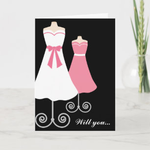 Kommer du? Anpassningsbar Bridesmaid Card Helgkort