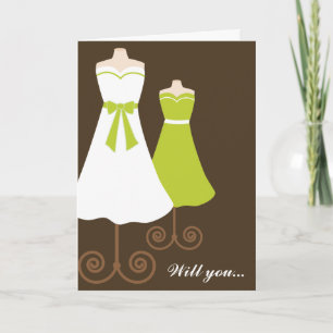 Kommer du? Anpassningsbar Bridesmaid Card Inbjudan