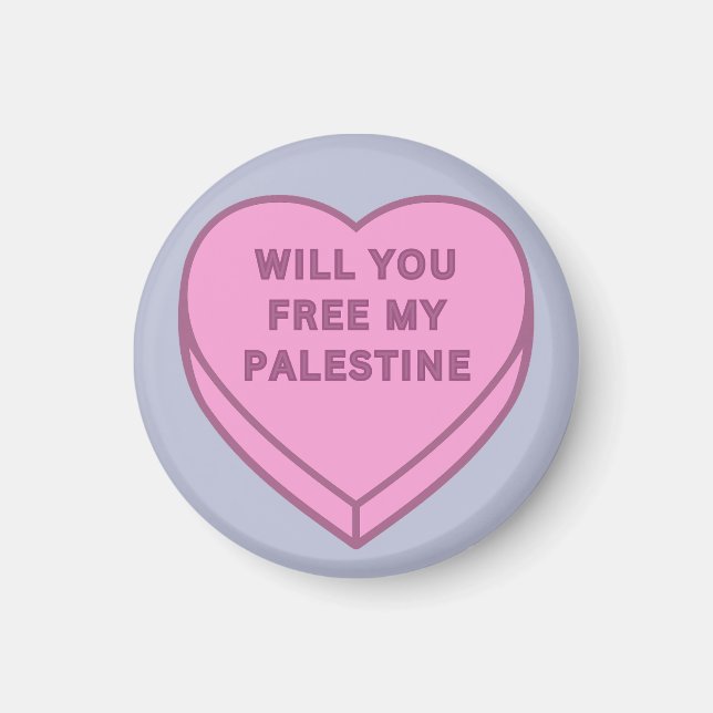 Kommer du att befria mitt Palestina? Cute Candy He Magnet (Framsidan)