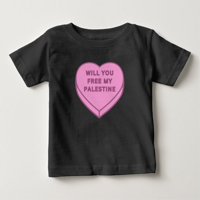 Kommer du att befria mitt Palestina? Cute Candy He T Shirt (Framsida)