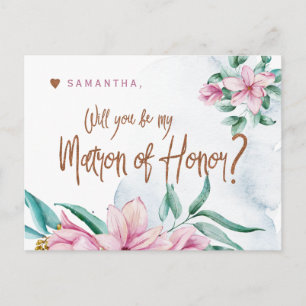 Kommer du att bli min ärofulla bridesmaid? vykort