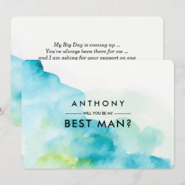 Kommer du att bli min bästa man? Modern vattenfärg Inbjudningar