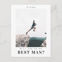Kommer du att bli min Best Man Minimalistisk Foto  Vykort