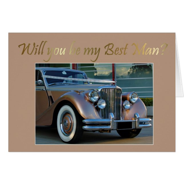 Kommer du att bli min Bestman? Hälsningskort (Framsidan Horizontal)
