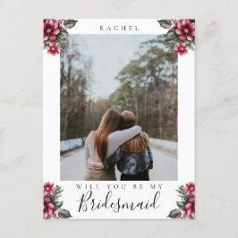Kommer du att bli min bild av Blommigten Bridesmai Vykort
