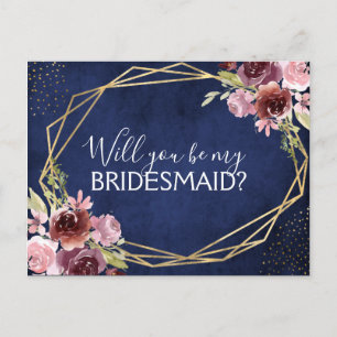 Kommer du att bli min blå Blommigt? Meddelande Vykort