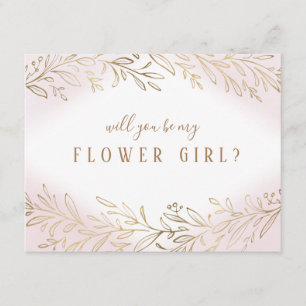 Kommer du att bli min blomflicka  guld botaniska? inbjudningar