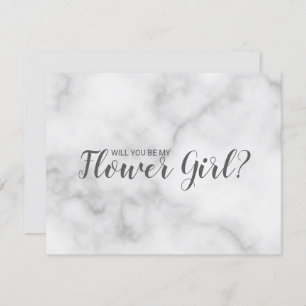Kommer du att bli min blomma flicka? Elegant Marbl Inbjudningar