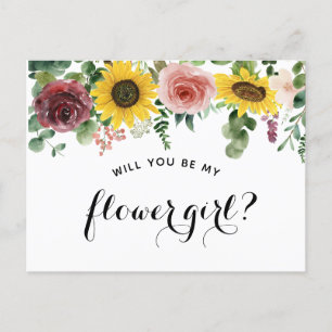 "Kommer du att bli min blomma flicka?" frieri kort