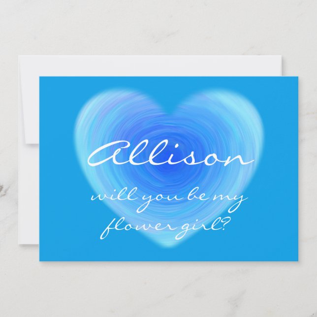 Kommer du att bli min blomma flicka? HjärtPersonli Inbjudningar (Framsida)