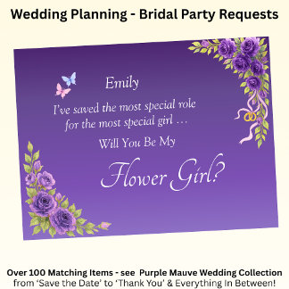 Kommer du att bli min blomma flicka? Lila Mauve Fl