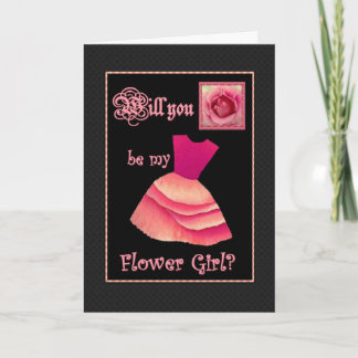 Kommer du att bli min blomma flicka? Red Dress Inbjudan