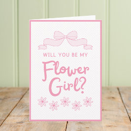 Kommer du att bli min blomma flicka? Rosa Bow och Kort