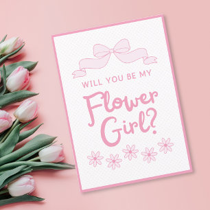 Kommer du att bli min blomma flicka? Rosa Bow och  Kort