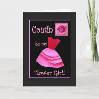 Kommer du att bli min blomma flicka? Rosa Dress oc Inbjudan