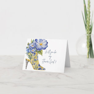 "Kommer du att bli min blomma flicka?" Viktad Brud Kort