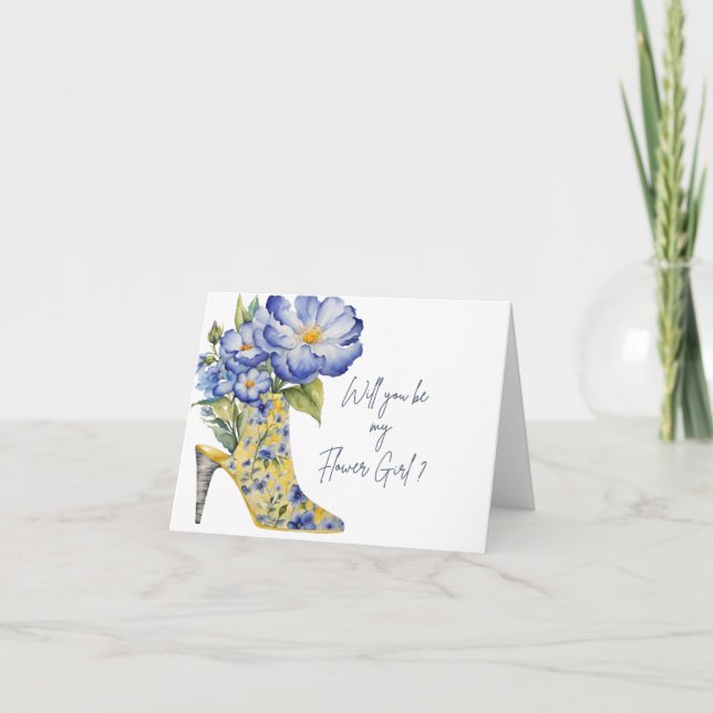 "Kommer du att bli min blomma flicka?" Viktad Brud Kort (Framsida)