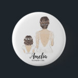 Kommer du att bli min blomma Frieri Badge? Knapp<br><div class="desc">Kommer du att vara min bridesaid och Frieri Badge Simple och Classic "Will you my bridesmaid?" Ett märke med en brud och bridesmaid. Anpassa namn och rollen till din inställning.</div>