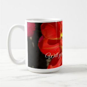 Kommer du att bli min blomma, Red Tulip Blommar? Kaffemugg