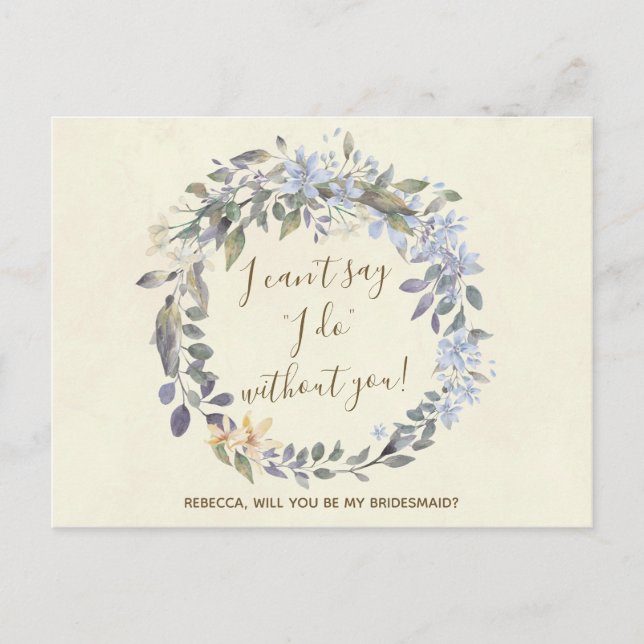 Kommer du att bli min blomma till bridkort? inbjudan vykort (Framsida)