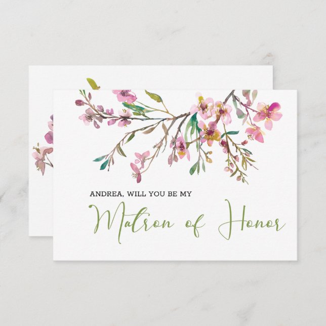 Kommer du att bli min Blommar för Heder Cherry? (Fram/baksida)