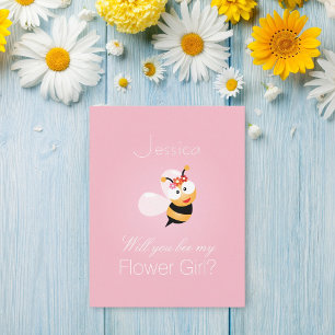 Kommer du att bli min blommiga flicka Bridesmaid-f Inbjudningar