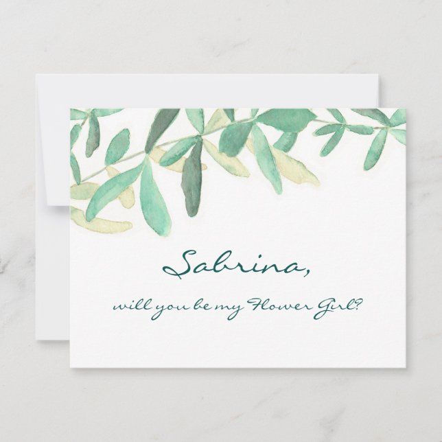 Kommer du att bli min blommiga flicka Modern botan Inbjudningar (Framsida)