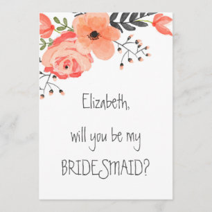 "Kommer du att bli min Blommigt för brudgummi " Inbjudningar