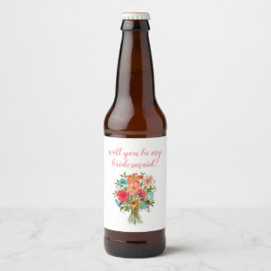 Kommer du att bli min blommigt för modern frieri? ölflaska etikett