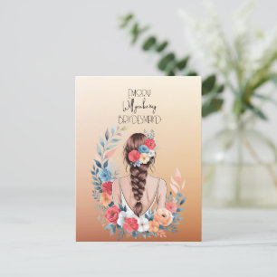Kommer du att bli min Blommigt? Helg Vykort
