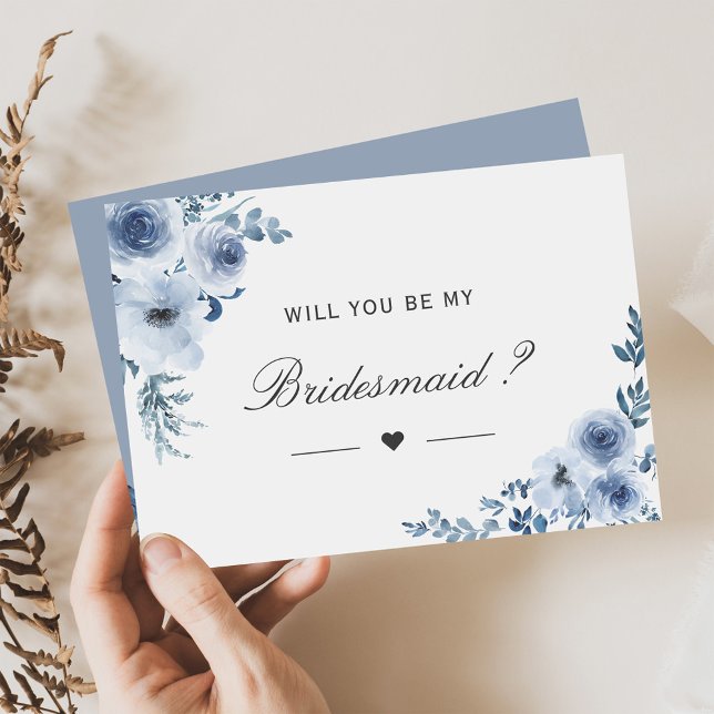 Kommer du att bli min Blommigt i Bridesmaid Dusty  Inbjudningar (Skapare uppladdad)