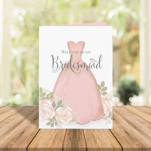 Kommer du att bli min  Blommigt i Bridesmaid Water Kort