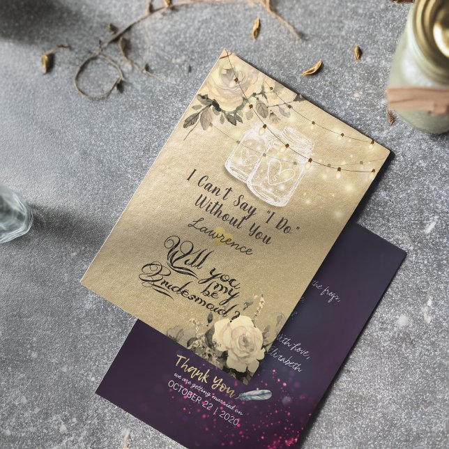 Kommer du att bli min Blommigt Mason Burk Ljus? Inbjudningar (Skapare uppladdad)