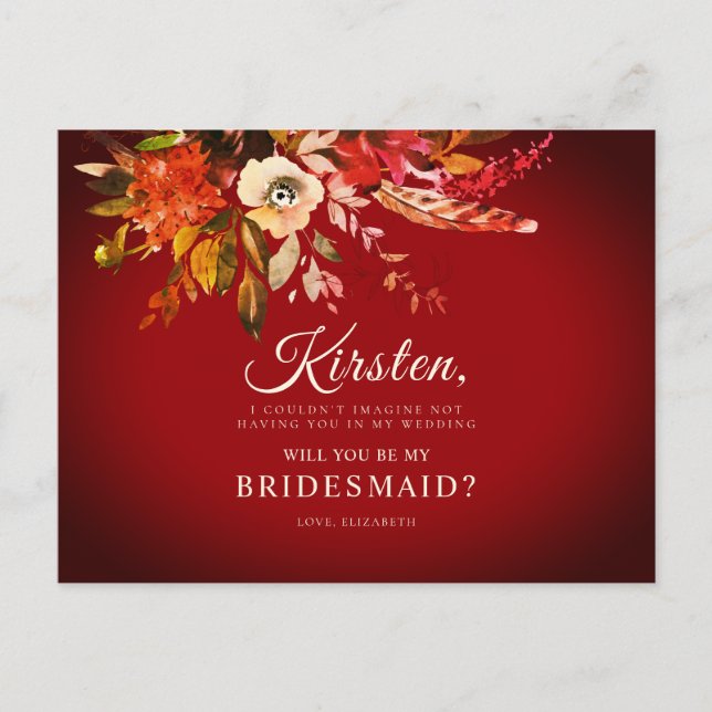 Kommer du att bli min Blommigt under hösten? Vykort (Framsida)