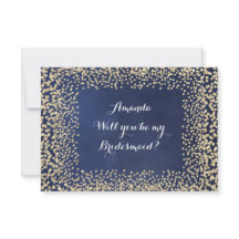 Kommer du att bli min bridesaid Blue NavyGold Conf