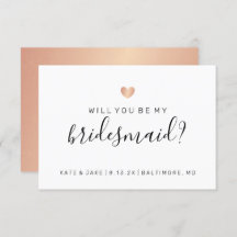 Kommer du att bli min bridesaid Confetti Ro Guld H