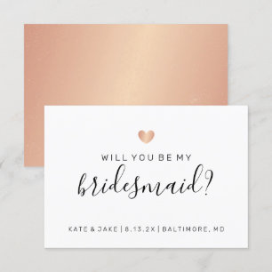 Kommer du att bli min bridesaid Confetti Ro Guld H Inbjudningar