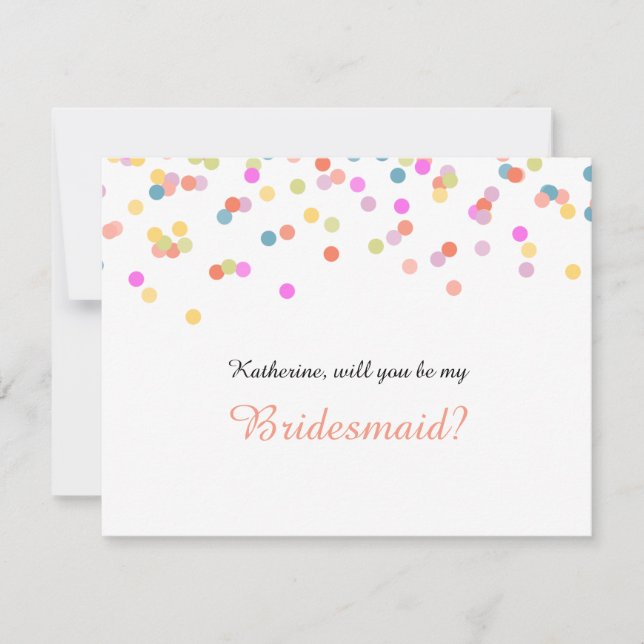 Kommer du att bli min bridesaid Festive Confetti? Inbjudningar (Framsida)