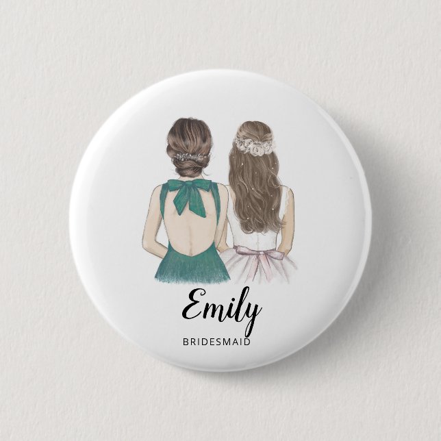 Kommer du att bli min bridesaid Frieri Badge? Knapp (Framsida)