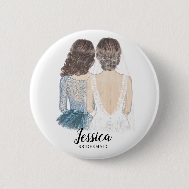 Kommer du att bli min bridesaid Frieri Badge? Knapp (Framsida)