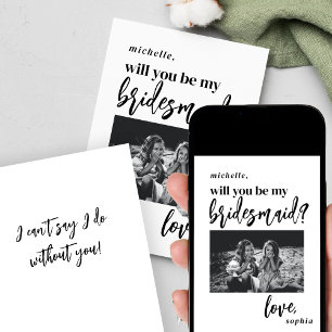 Kommer du att bli min bridesaid frieri foto? inbjudningar
