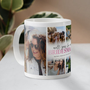 Kommer du att bli min bridesaid Photo Collage? Kaffemugg