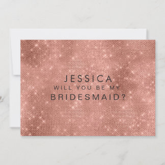 Kommer du att bli min bridesaid Ro Guld Glitter Gl Inbjudningar